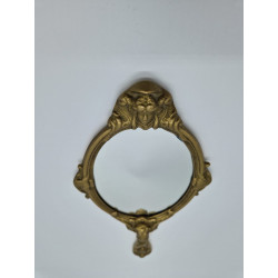 Specchio liberty in ottone con manico forma angelo inizi 900