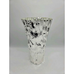 Vaso scultoreo in vetro cromato