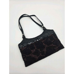 Borsetta da sera con perline e strass 