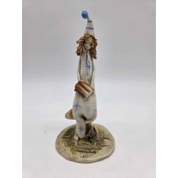 Statuina vintage clown in ceramica