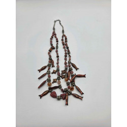Collana etnica con ciondoli a forma di pesce 
